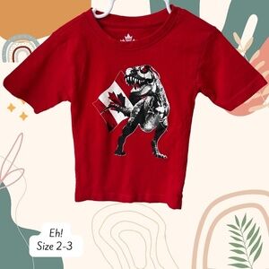 3/$10 Eh! Size 2-3 Canadian Dinosaur T-shirt